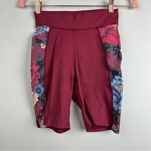 FARM Rio Viva Floral Bike Shorts with Sporty Elastic Waistband Size Small